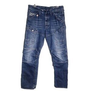 G-Star Raw 3D Tapered Jeans Men's 33 x 32 RARE RETRO Medium Aged Raw Denim 5620